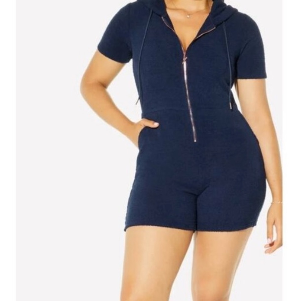 Yitty Pet Me Onsie (short) navy blue Size Small